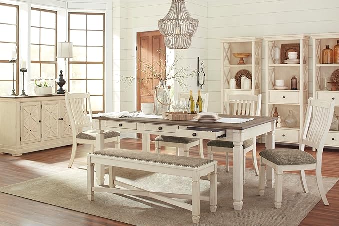 Signature Design by Ashley Bolanburg 20" Upholstered Dining Room Chair, Set of 2, Antique White