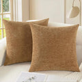 CaliTime Throw Pillow Covers Decorative 22 X 22 Inches Pack of 2 Cozy Chenille by CaliTime