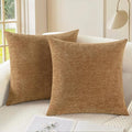CaliTime Throw Pillow Covers Decorative 24 X 24 Inches Pack of 2 Cozy Chenille by CaliTime