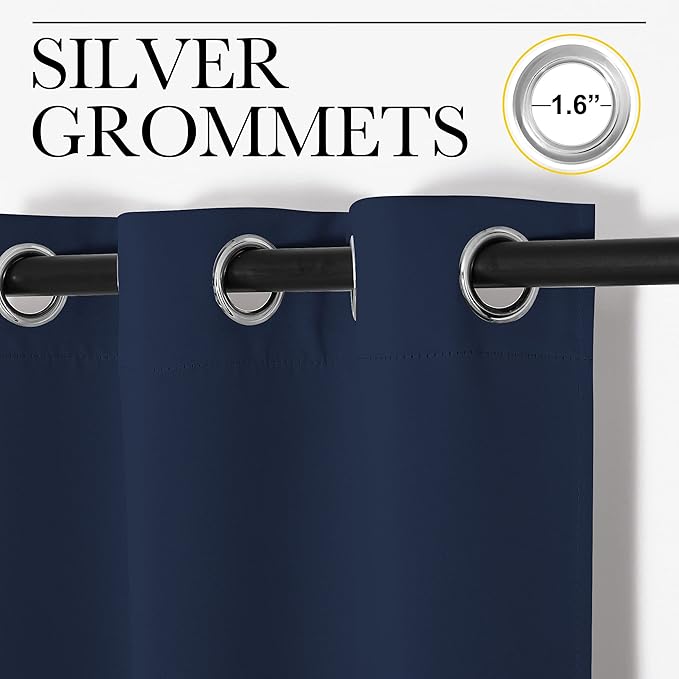NICETOWN Blackout Draperies Curtains, 1 Pair, 34 x 36 inches, All Season - Image 2