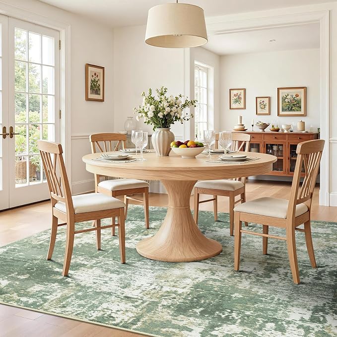 Washable Area Rugs 9'x12' Non-Slip Modern Abstract Soft - Image 4