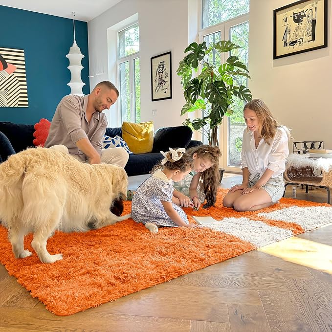 OLANLY Area Rugs for Living Room Bedroom, Machine Washable 4x5.9 ft Soft Fluffy - Image 7
