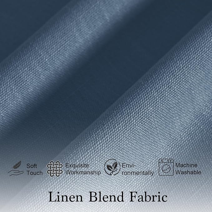 RYB HOME 2 Panels Sheer Valances Faux Linen Weave Textured Valance Curtains - Image 4