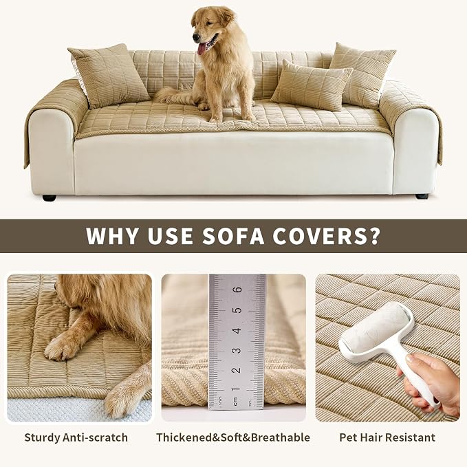 Couch Covers for Dogs Washable, Non Slip Couch Covers for Loveseat Sofa Pet - Image 6
