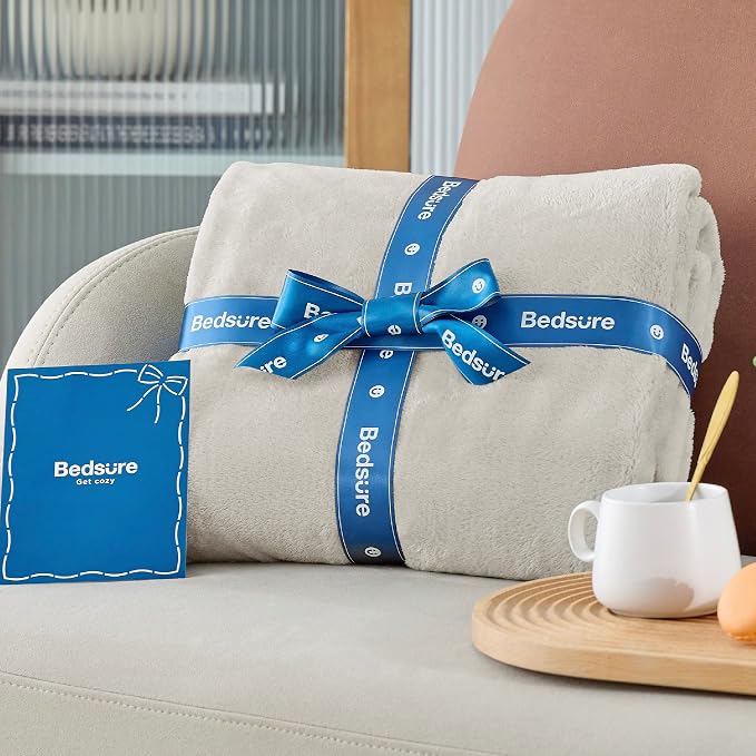 Bedsure GentleSoft Fleece Blanket King Size Linen - Image 7