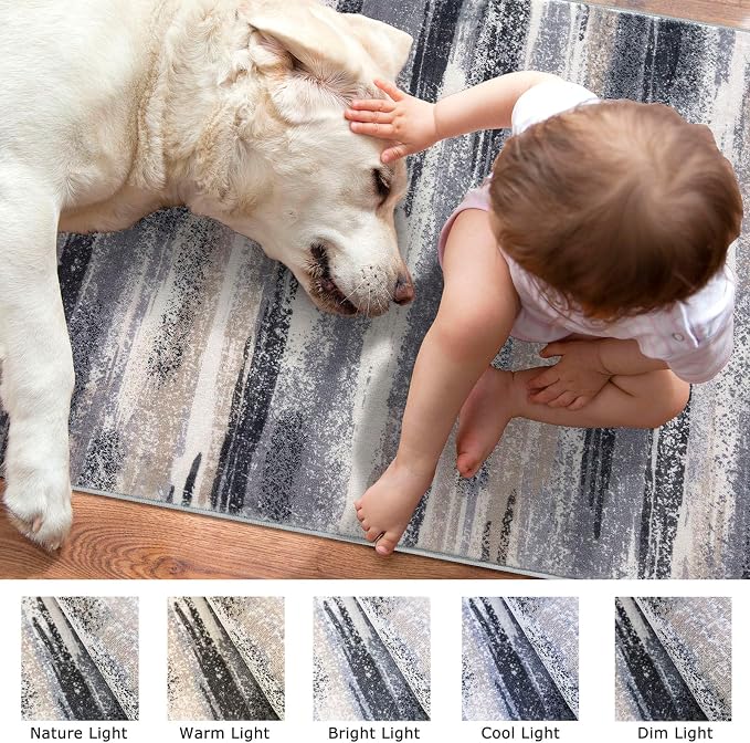 Lansny Modern Abstract Runner Rug 2.6x10 - Image 3