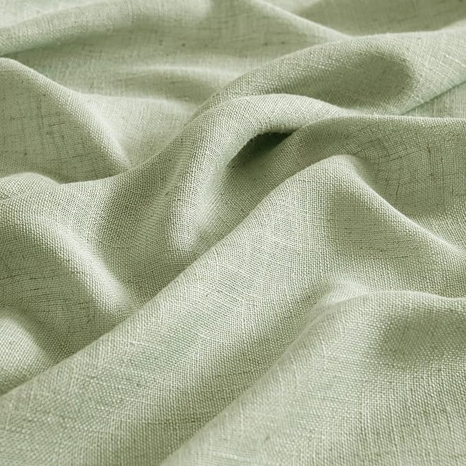 MIULEE Sage Green Linen Curtains 84 Inch Length - Image 4