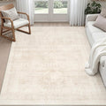 6x9 Area Rugs for Living Room: Vintage Boho Neutral Washable Rug Indoor Soft by Luxturiy