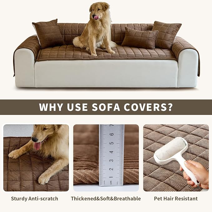 Couch Covers for Dogs Washable, Non Slip Couch Covers for Loveseat Sofa Pet - Image 6