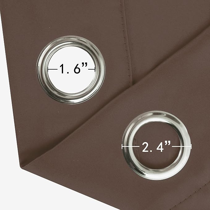 LEMOMO Chocolate Brown Thermal Blackout Curtains/42 x 72 Inch/Set of 2 Panels - Image 6