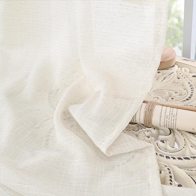 BGment Natural Linen Curtains 63 Inch Length - Image 7