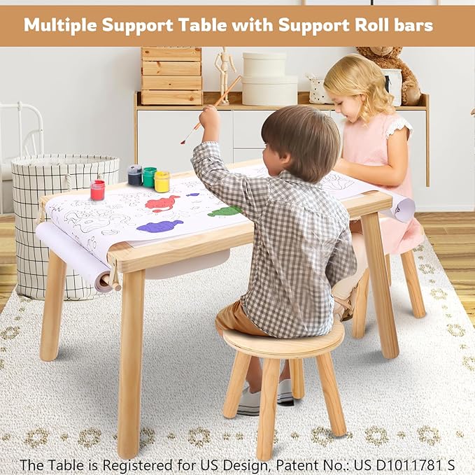 wingyz Sensory Table and Chair Set, 3 in 1 Kids Table for Play Study Art Dining Toys Storage, Sensory Activity Tables for Toddler with Storage Bins, Children's Gifts for Boys and Girls