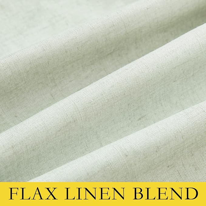 NICETOWN Cold Reducing Full Blackout Sage Green Linen Curtains 108 inches Length - Image 8