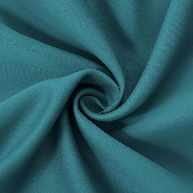 LEMOMO Sea Teal Blackout Curtains 66 x 63 Inch Length/Set of 2 Curtain - Image 5
