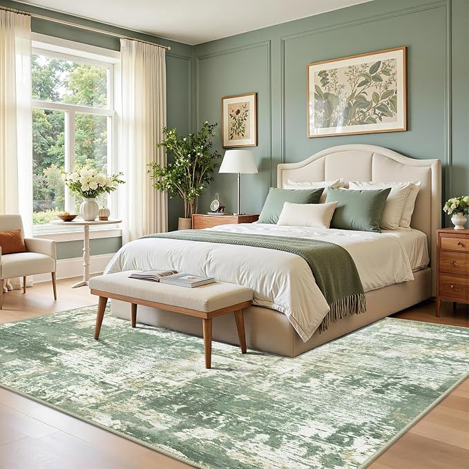Washable Area Rugs 2'x10' Non-Slip Modern Abstract Soft - Image 9