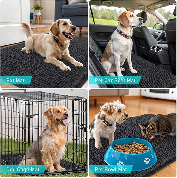 OLANLY Dog Door Mat for Muddy Paws 54x32, Absorbs Moisture and Dirt, Absorbent - Image 7