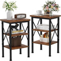 VECELO Modern Nightstands X-Design Side End Table Night Stand with Storage Shelf for Bedroom,Living Room,