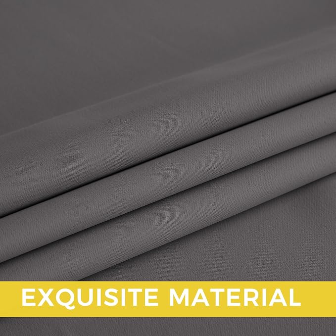 NICETOWN Room Darkening Draperies Curtains Panels, 2 Panels Grey W52 x L63 - Image 4