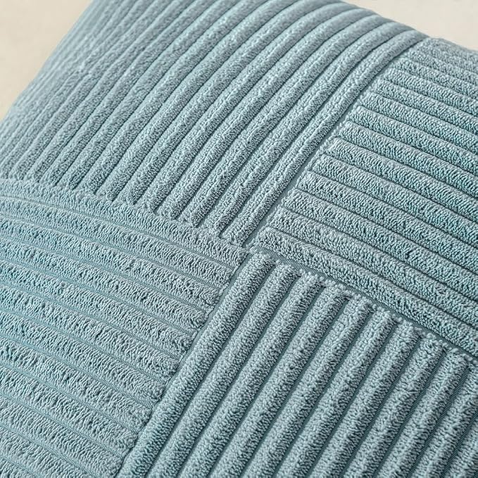 MIULEE Sky Blue Decorative Euro Sham Pillow Covers 24x24 Inch - Image 2