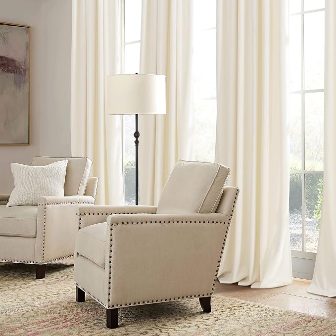 RYB HOME Ivory White Velvet Curtains 72 inches - Image 5