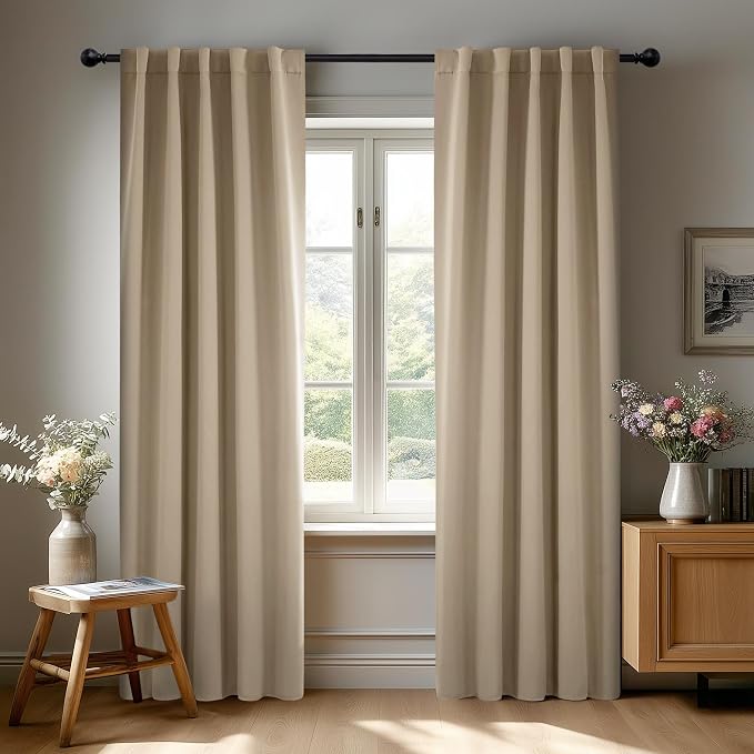 Deconovo Blackout Curtains, Thermal Insulated, W42 x L84 2 Panels, Back Tab by Deconovo