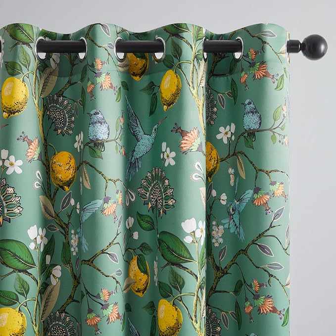 Topfinel Living Room Curtains 72 Inches Long Floral Spring Curtains, Vintage by Topfinel