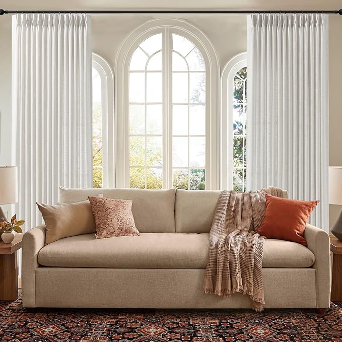 Extra Wide Pinch Pleated Linen Curtains - Image 9
