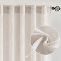 MIULEE White Linen Curtains 90 Inch Length 2 Panels by MIULEE
