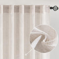 MIULEE White Linen Curtains 84 Inch Length by MIULEE