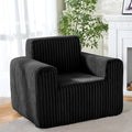 HABUTWAY Giant Bean Bag Chairs for Adults with Armrests, High Backrest Bean Bag Lounge Lazy Sofa with Durable Elastic Foam Filling & Comfy Fabric, Single Couch for Bedroom/Dorm/Living Room(Black)