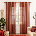 MYSKY HOME Curtains for Living Room 84 Inches Long Light Filtering Semi Sheer by MYSKYHOME