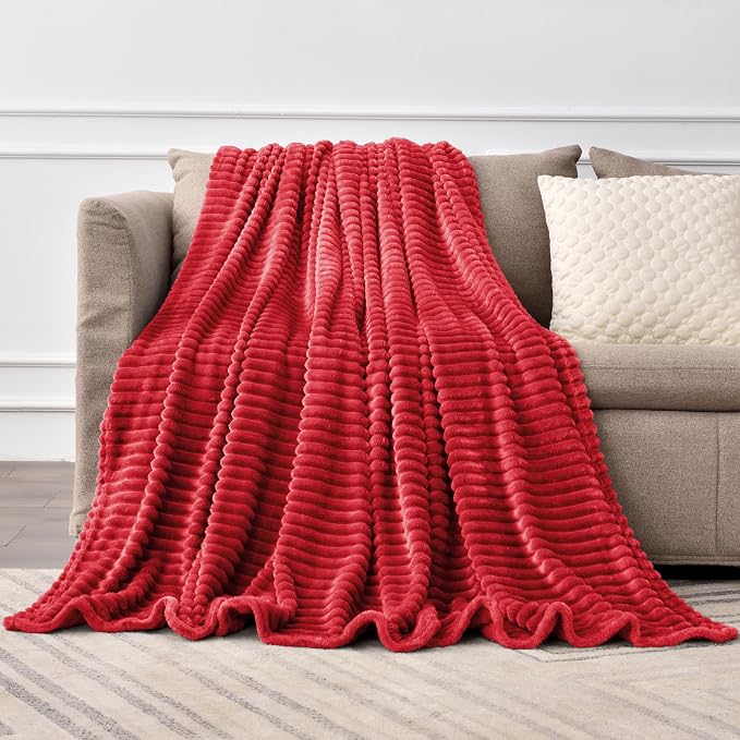 BEDELITE Fleece Blanket Twin Size – 3D Ribbed Jacquard Soft and Warm Decorative - Image 7