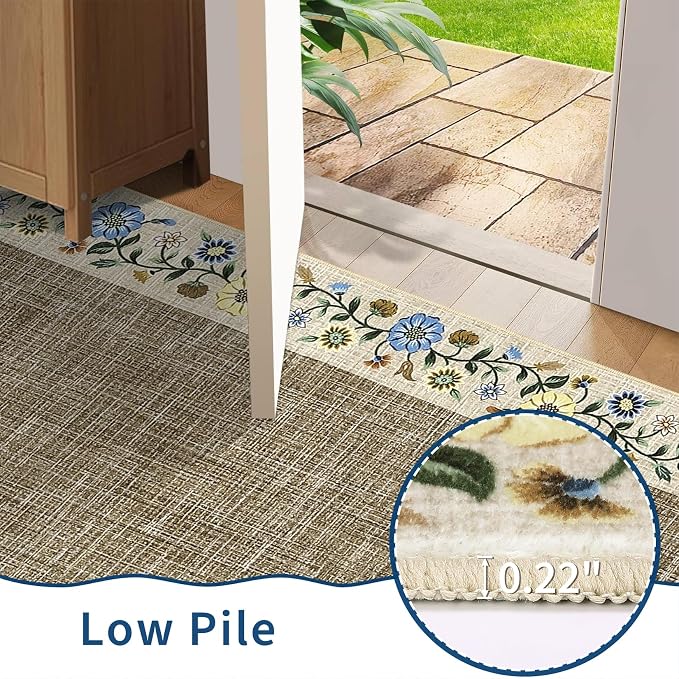 GarveeHome Entryway Rug 2x6 Modern Bordered Runner Rug Washable Kitchen Runners - Image 5