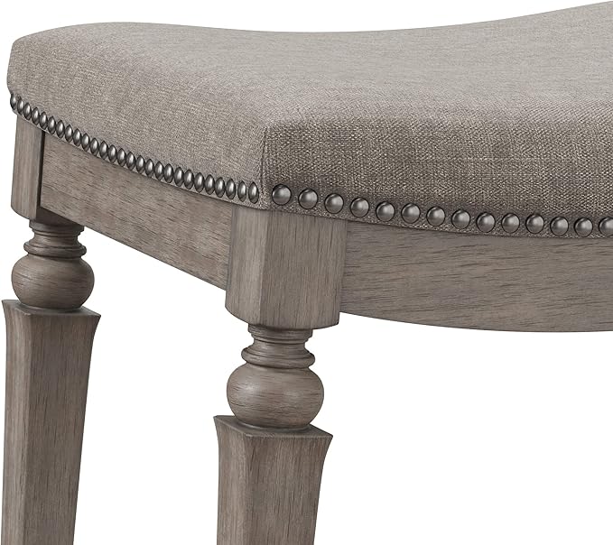 Hillsdale Furniture Vetrina Backless Non-Swivel Counter Stool, Weathered Grey