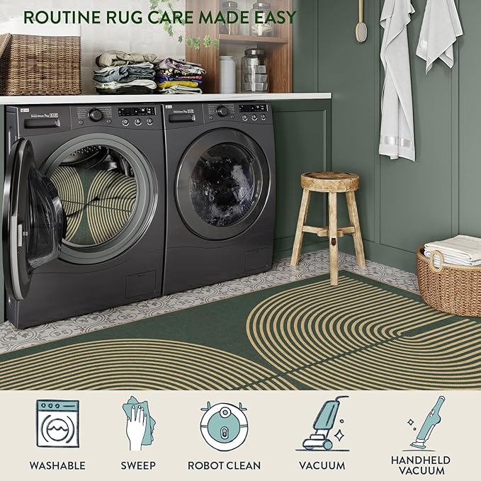 Lahome Enfys Modern Rainbow Easy Jute Entry Rug, 3x5 Washable Outdoor Patio - Image 5