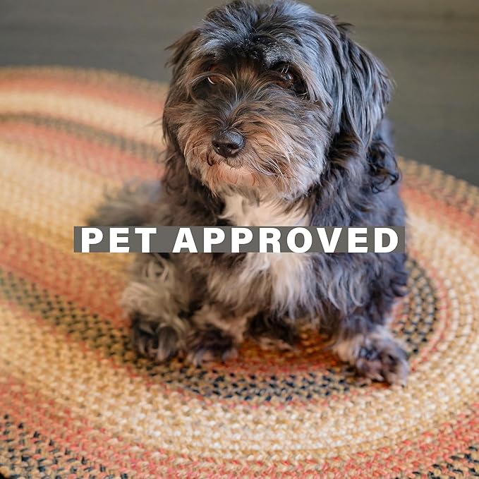 Homespice Russet Multi Color Oval Braided Rug, 8x10' - Handmade with Jute, Warm Country Decor, Perfect for Living Rooms and Bedrooms - Pet Friendly and Easy to Clean