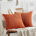 Fancy Homi Set of 2 Burnt Orange Decorative Throw Pillow Covers 18x18 Inch by Fancy+Homi