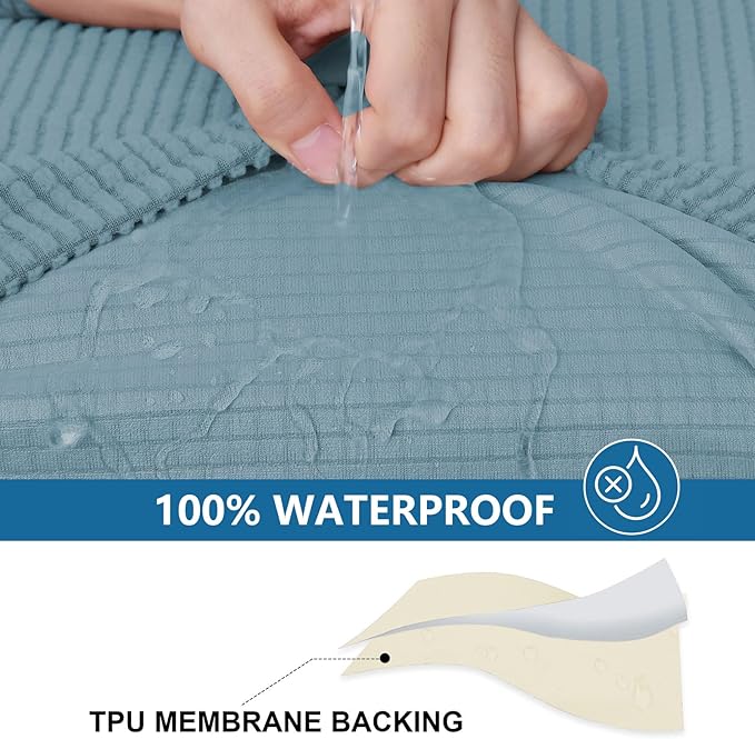 hyha Waterproof Sectional Couch Covers, Non Slip Sofa Couch Cushion Covers L - Image 3