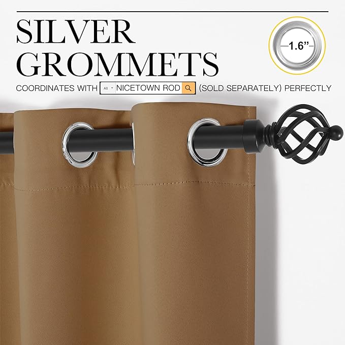 NICETOWN Sleek Blackout Curtains 72 inches Length - Image 3