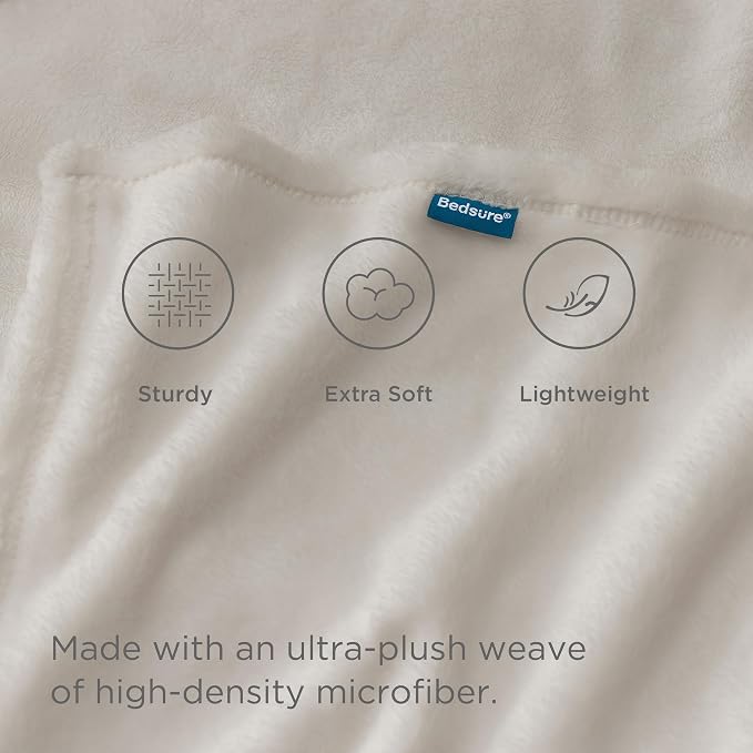 Bedsure GentleSoft Fleece Throw XL Blanket Linen - Image 3