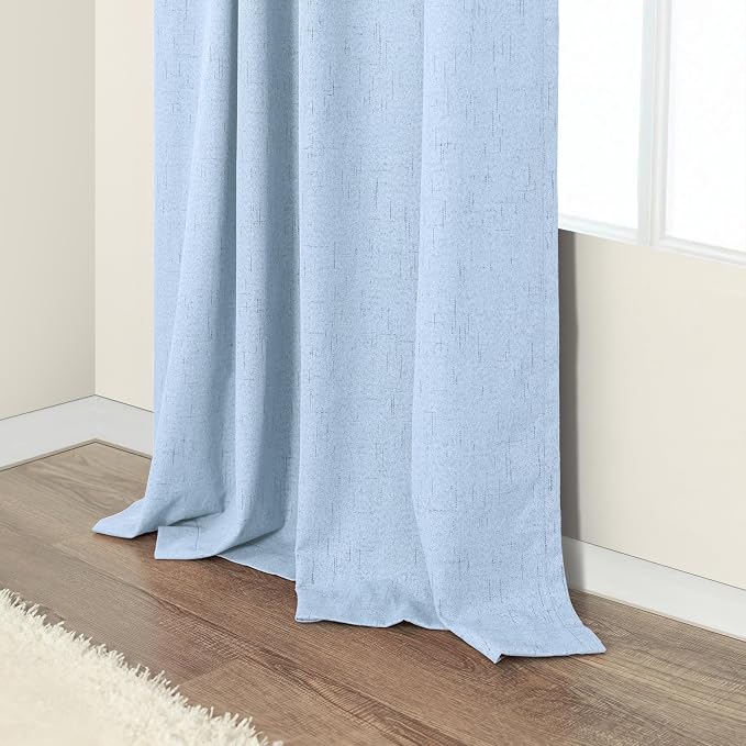 Pitalk 100% Blackout Light Blue Curtains 84 Inch Length - Image 8