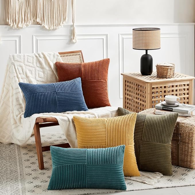 Fancy Homi 2 Packs Teal Decorative Throw Pillow Covers 16x16 Inch - Image 6