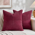 Fancy Homi 2 Packs Burgundy Decorative Throw Pillow Covers 22x22 Inch by Fancy+Homi