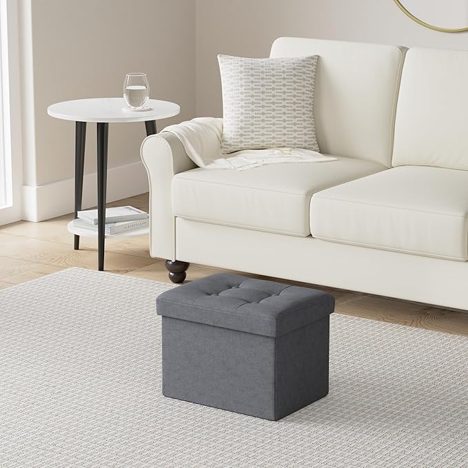 Ottoman Storage Ottoman Foot Rest Stool Foldable Bench with Storage Student Dormitory Bedroom and Entryway 17 X 13 X 13