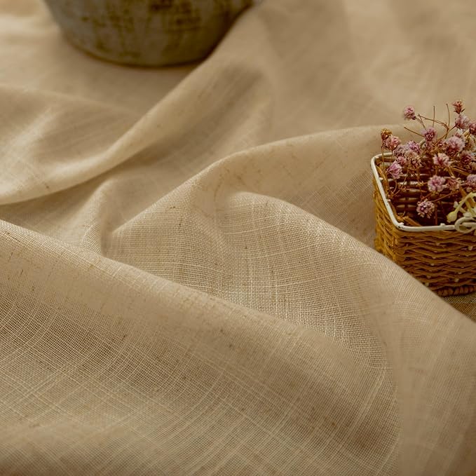 Tan Brown Linen Curtains 108 Inches Long - Image 3