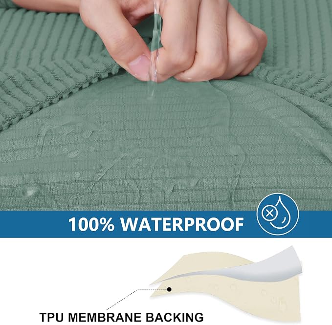 hyha Waterproof Sectional Couch Covers, Non Slip Sofa Couch Cushion Covers L - Image 3
