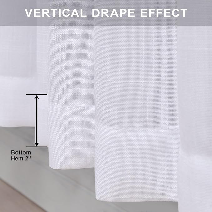 Pitalk White Sheer Curtains 80 Inch Length - Image 6