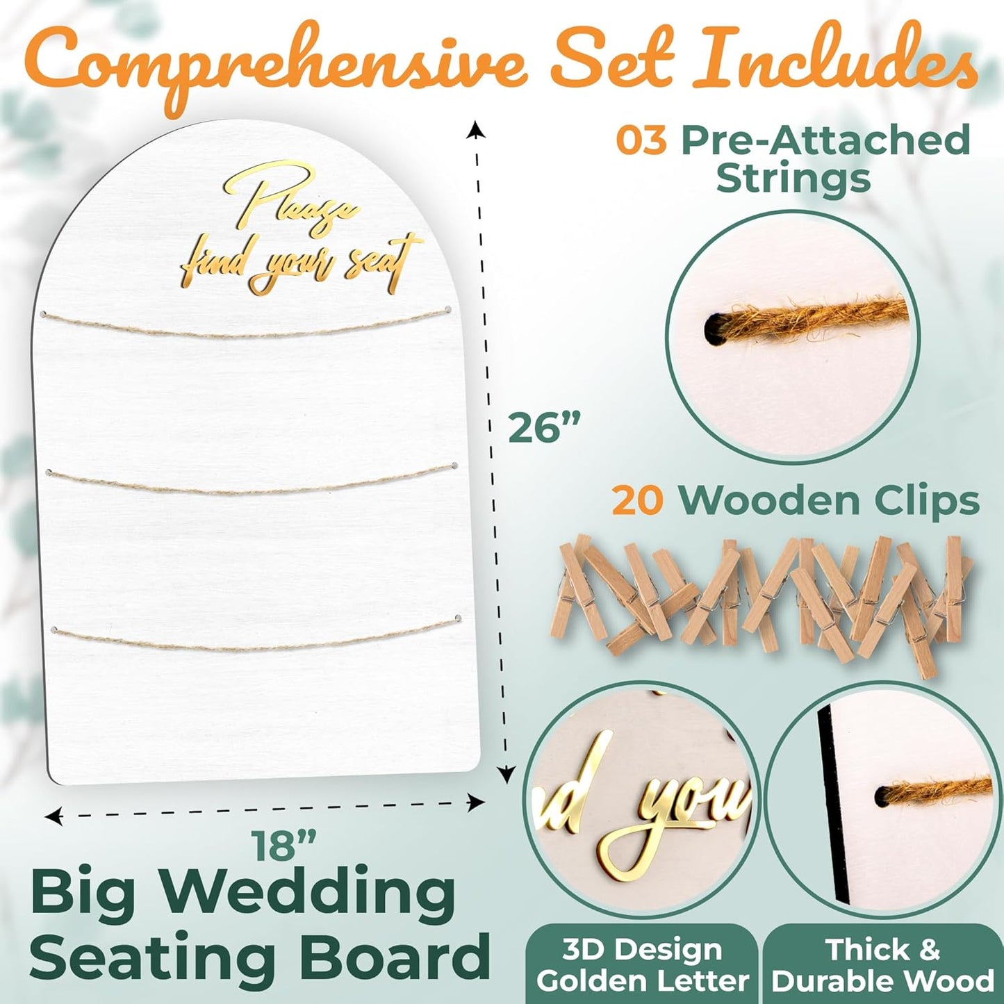 Wedding Seating Chart Board Display for Wedding Reception - Rustic Seating Chart for Reception Display, Find Your Seat Sign Wood Board Decor Ideas