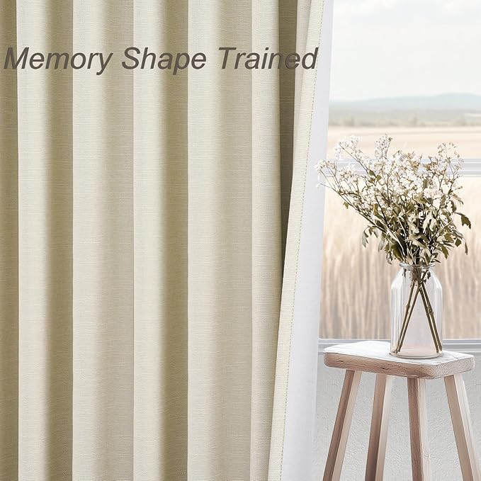 Topfinel Extra Long Total Blackout Linen Ceiling Curtains 108 Inches Long - Image 4