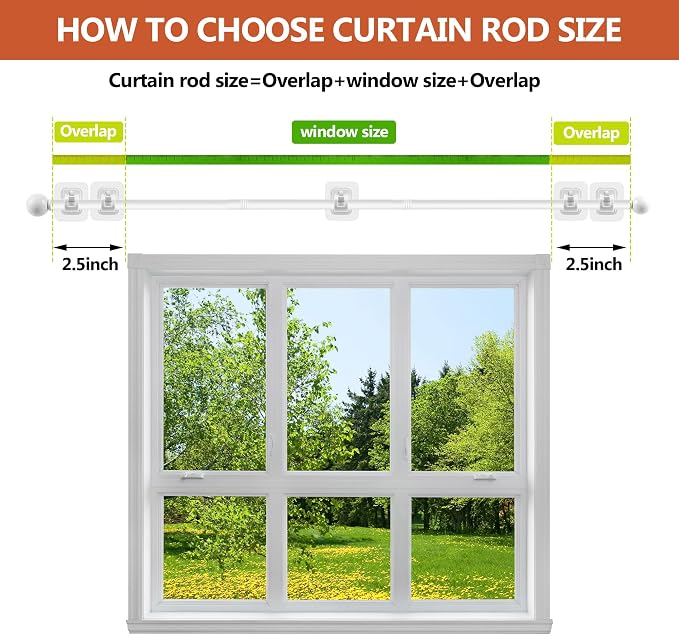 Curtain Rods No Drilling for Windows, 5/8 Inch Diameter Drapey Pole - Image 7